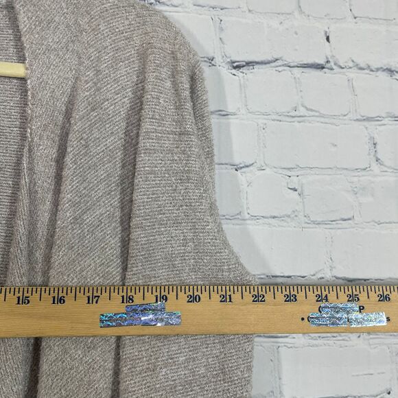 Barefoot Dreams Bamboo Chic Lite Cardigan 1X Brown Gray Long Weekend Rib Sweater - Picture 11 of 14